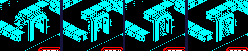 Room $4E, turns 1, 8, 11, 12: walking to the doorway, and sliding onto its middle line.