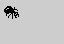 An ant walking, facing 0, y up