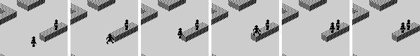 The rescued person following the player up a step on her own.