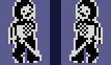 The knight's first walking frame, both ways