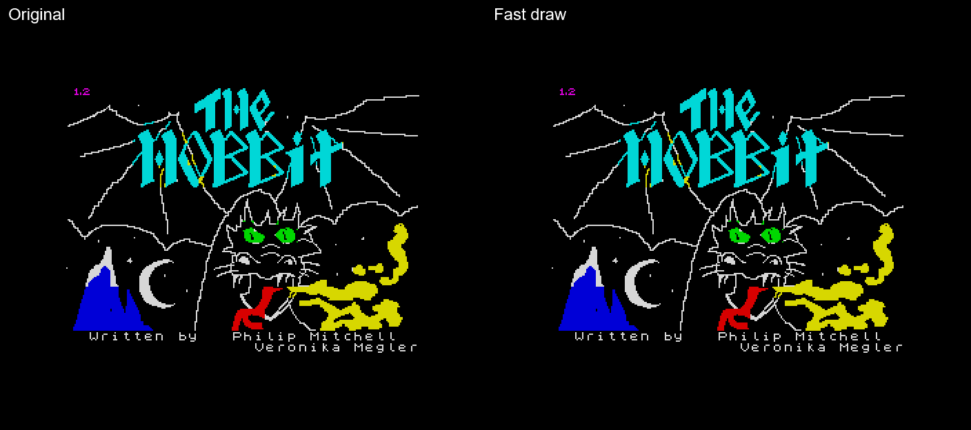 Bag End, from the title screen: 6.7 s, and 0.55 s patched.
