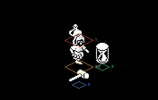 Five records in one cell, numbered in the order drawn